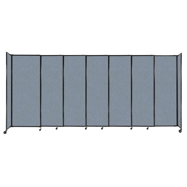 StraightWall Sliding Portable Partition 15'6" x 6'10" Powder Blue Fabric